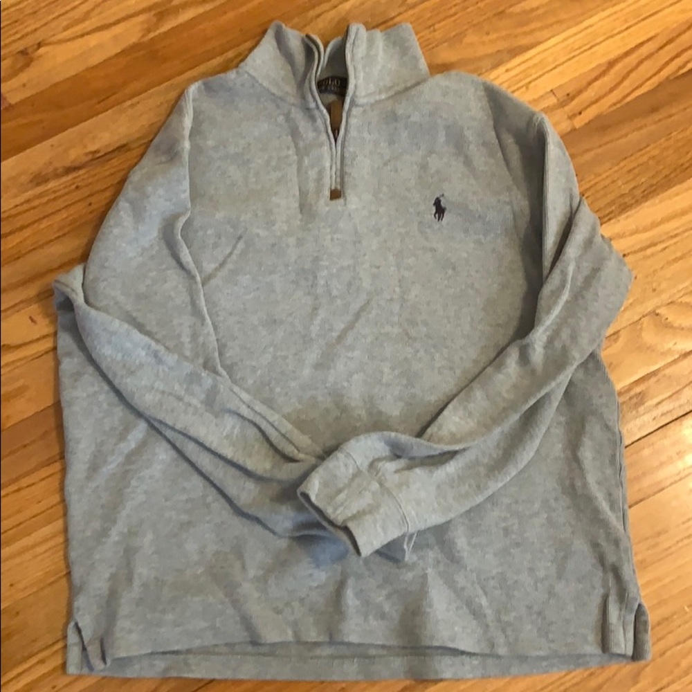 grey polo quarter zip